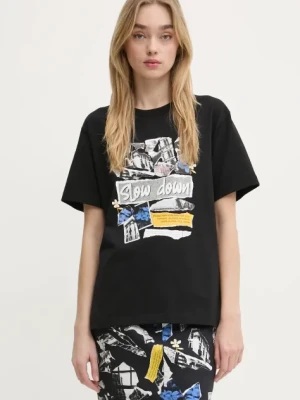 Moschino Jeans t-shirt bawełniany damski kolor czarny 0708 3229