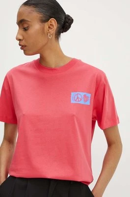 Moschino Jeans t-shirt bawełniany damski kolor różowy 0705.8237