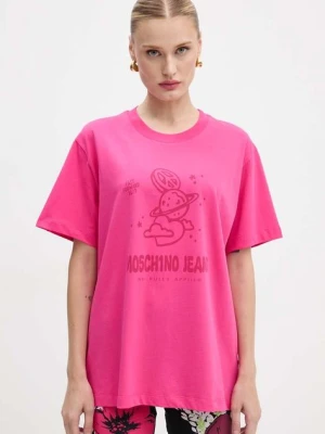 Moschino Jeans t-shirt bawełniany damski kolor różowy A0704 8733