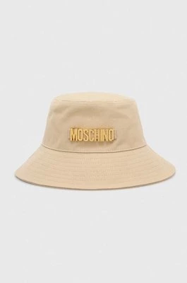 Moschino kapelusz bawełniany kolor beżowy bawełniany M3094 65408