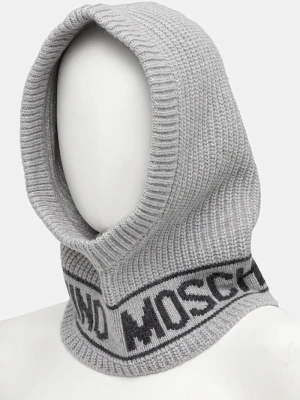 Moschino kaptur damski z dodatkiem wełny szary