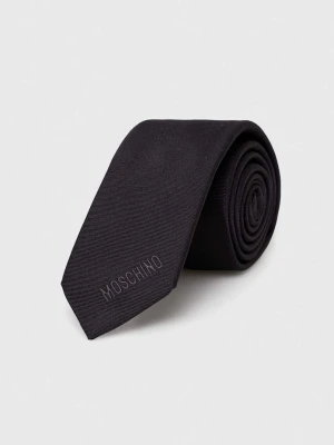 Moschino krawat jedwabny czarny