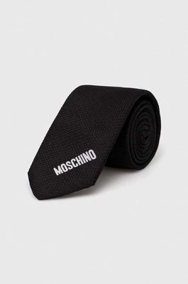 Moschino krawat jedwabny kolor czarny M5662 55058