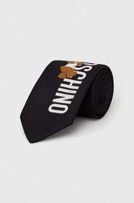 Moschino krawat jedwabny kolor czarny M5766 55059