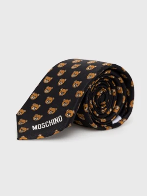 Moschino krawat jedwabny kolor czarny