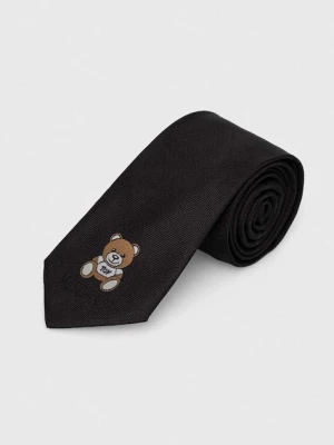 Moschino krawat jedwabny kolor czarny