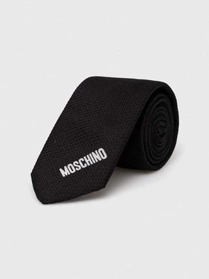 Moschino krawat jedwabny kolor czarny M5662 55058