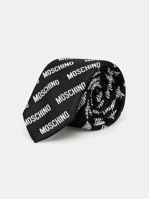 Moschino krawat jedwabny kolor czarny M5863 55009
