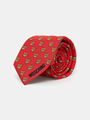 Moschino krawat jedwabny kolor czerwony M5260 55059