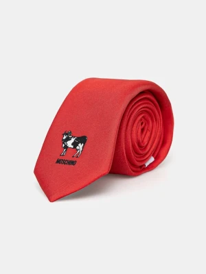 Moschino krawat jedwabny kolor czerwony M5862 55009