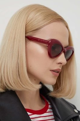 Moschino okulary przeciwsłoneczne damskie kolor bordowy MOS163/S