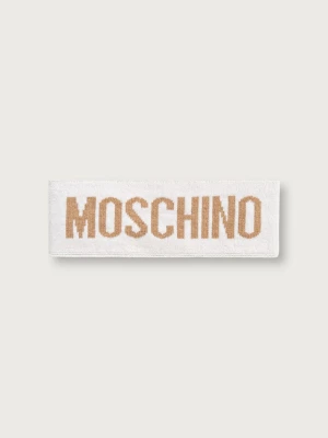 Moschino opaska na głowę damska z dodatkiem wełny beżowy