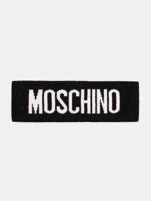 Moschino opaska na głowę damska z dodatkiem wełny czarny