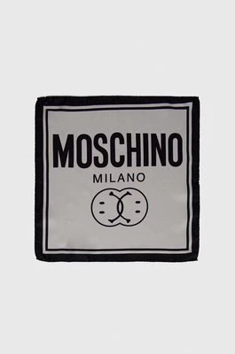 Moschino poszetka jedwabna x Smiley kolor szary