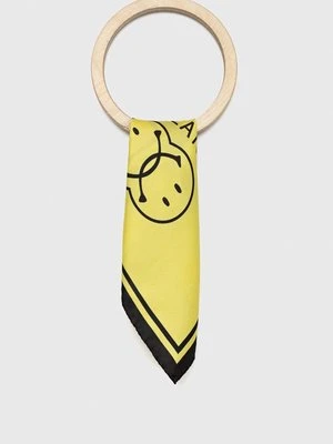 Moschino poszetka jedwabna x Smiley kolor żółty