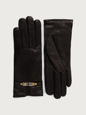 Moschino rękawiczki damskie skórzane czarny