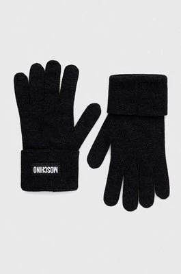 Moschino rękawiczki kaszmirowe kolor czarny