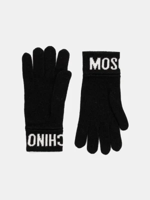 Moschino rękawiczki wełniane kolor czarny