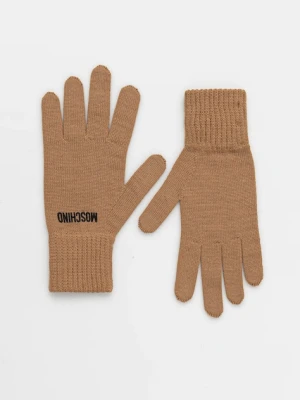 Moschino rękawiczki z dodatkiem wełny damskie kolor brązowy M3326 65444