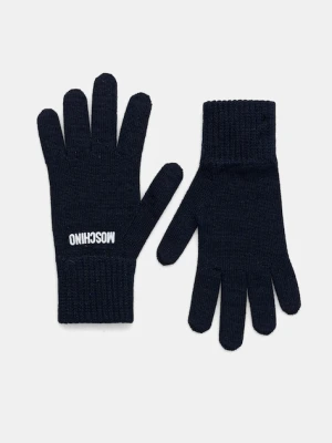 Moschino rękawiczki z dodatkiem wełny damskie kolor granatowy M3326 65444