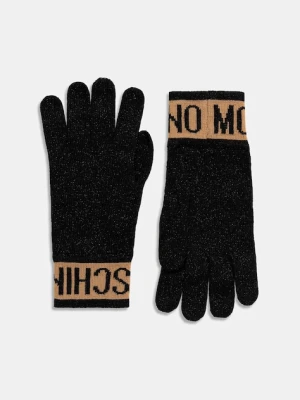 Moschino rękawiczki z domieszką wełny damskie kolor czarny M3166 65422