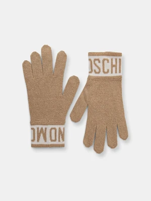 Moschino rękawiczki z domieszką wełny damskie kolor złoty M3166 65422