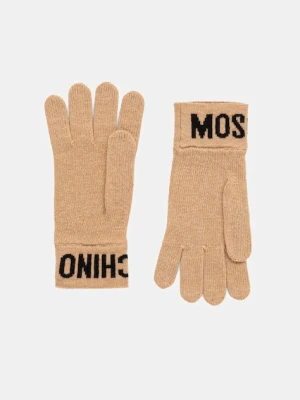 Moschino rękawiczki z wełną kolor brązowy M2357 65232