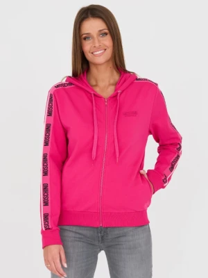 MOSCHINO Różowa damska bluza z lampasami, Rozmiar M