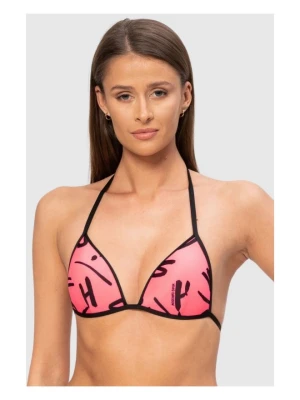 MOSCHINO Różowa góra od bikini w litery, Rozmiar M