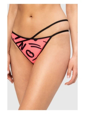 MOSCHINO Różowy dół od bikini w litery, Rozmiar L