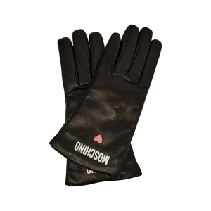 Moschino Skórzane rękawiczki | z dodatkiem wełny