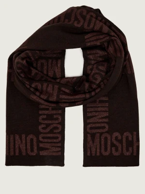 Moschino Szal | z dodatkiem wełny brązowy