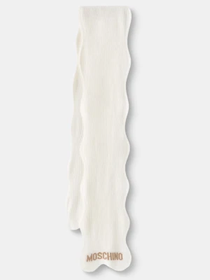 Moschino szalik damski z wełną beżowy