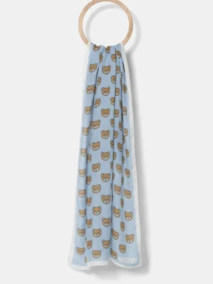 Zdjęcie produktu Moschino szalik kolor niebieski wzorzysty M5217 0E5169