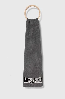 Moschino szalik męski kolor szary gładki