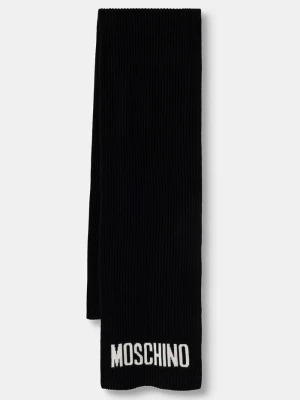 Moschino szalik męski z wełną czarny