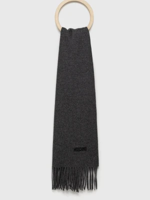 Moschino szalik męski z wełny merino szary