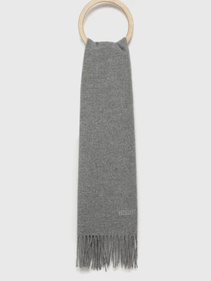 Moschino szalik męski z wełny merino szary
