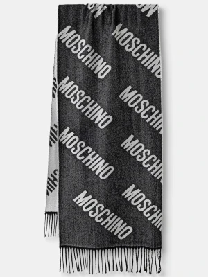 Moschino szalik wełniany czarny
