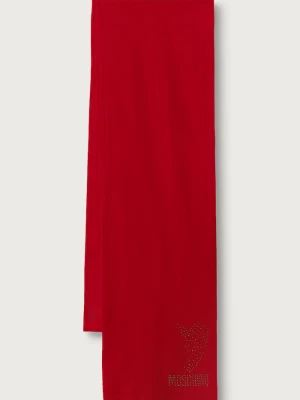 Moschino szalik wełniany czerwony