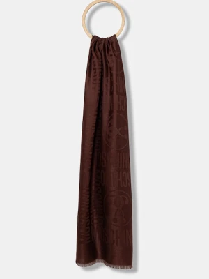 Moschino szalik wełniany kolor bordowy gładki M2943 3232