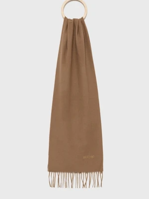 Moschino szalik wełniany kolor brązowy gładki M5165 50092
