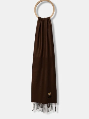 Moschino szalik wełniany kolor brązowy gładki M5783 50124