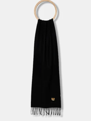 Moschino szalik wełniany kolor czarny gładki M5783 50124