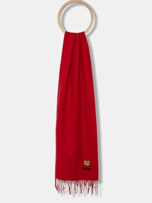 Moschino szalik wełniany kolor czerwony gładki M5783 50124