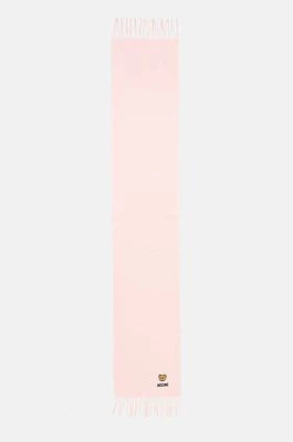 Moschino szalik wełniany kolor różowy gładki M5783 50124