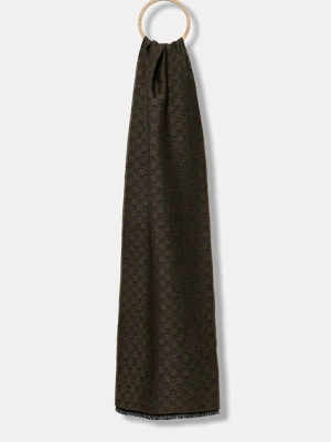 Moschino szalik wełniany kolor zielony wzorzysty M5131 50066