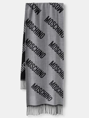 Moschino szalik wełniany szary