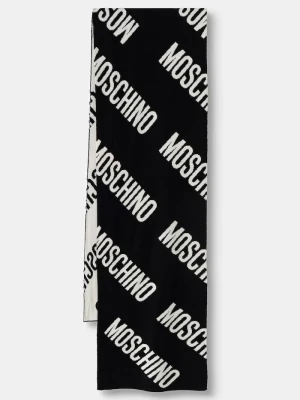 Moschino szalik z wełną czarny