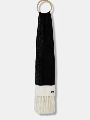 Moschino szalik z wełną damski kolor czarny gładki M3340 30840